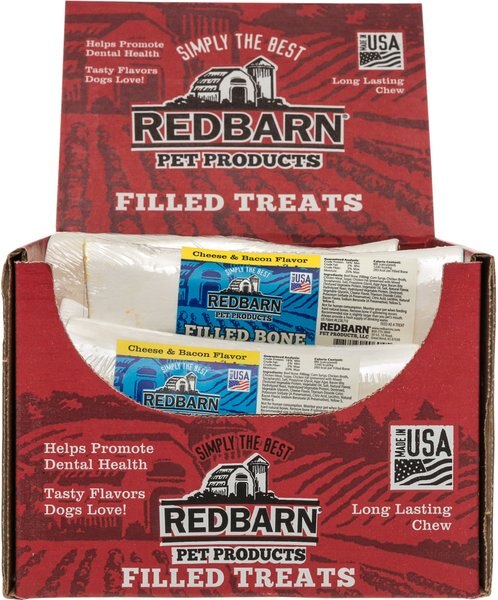 Redbarn Large Cheese n' Bacon Filled Bones Dog Treats - Intensery