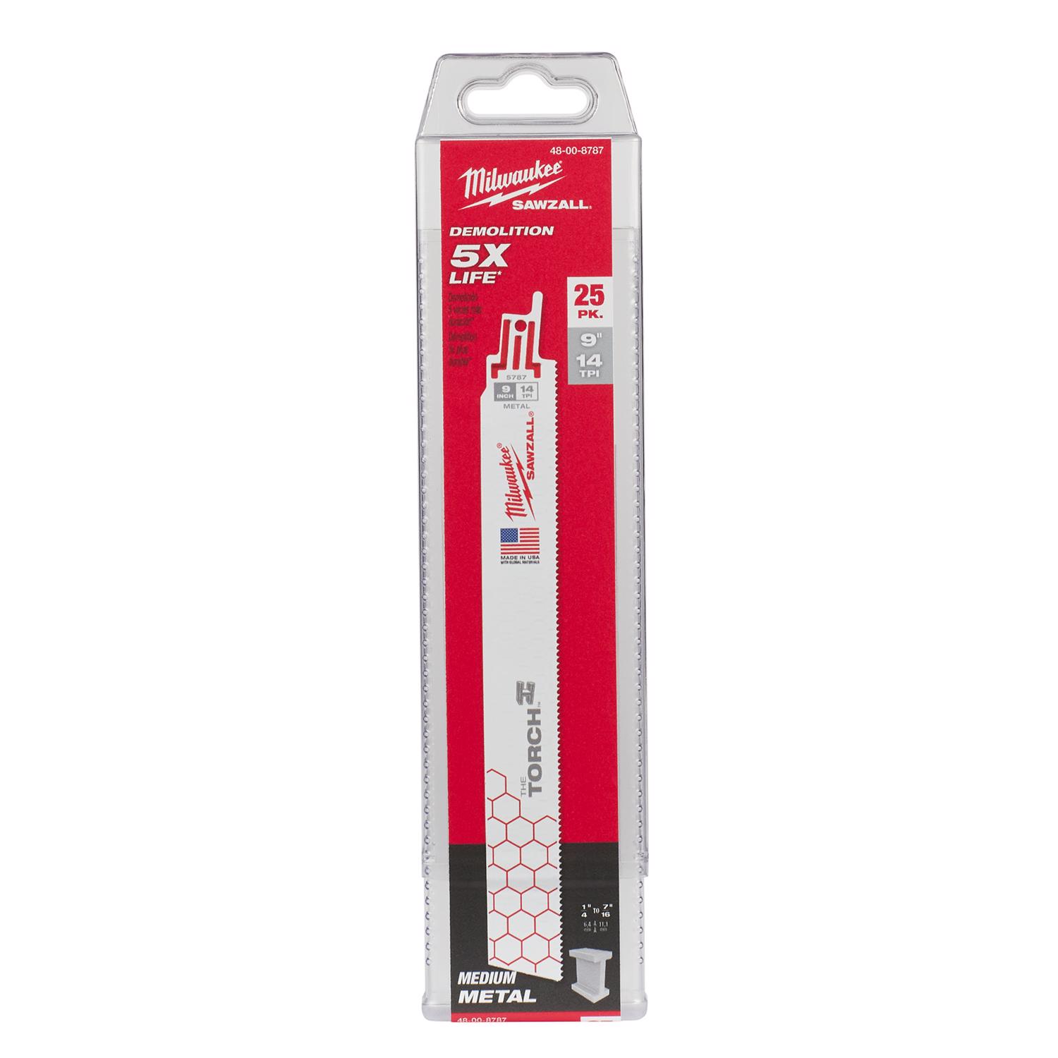 Milwaukee Torch 9 in. Bi-Metal Blade Set 14 TPI 25 pc - Intensery