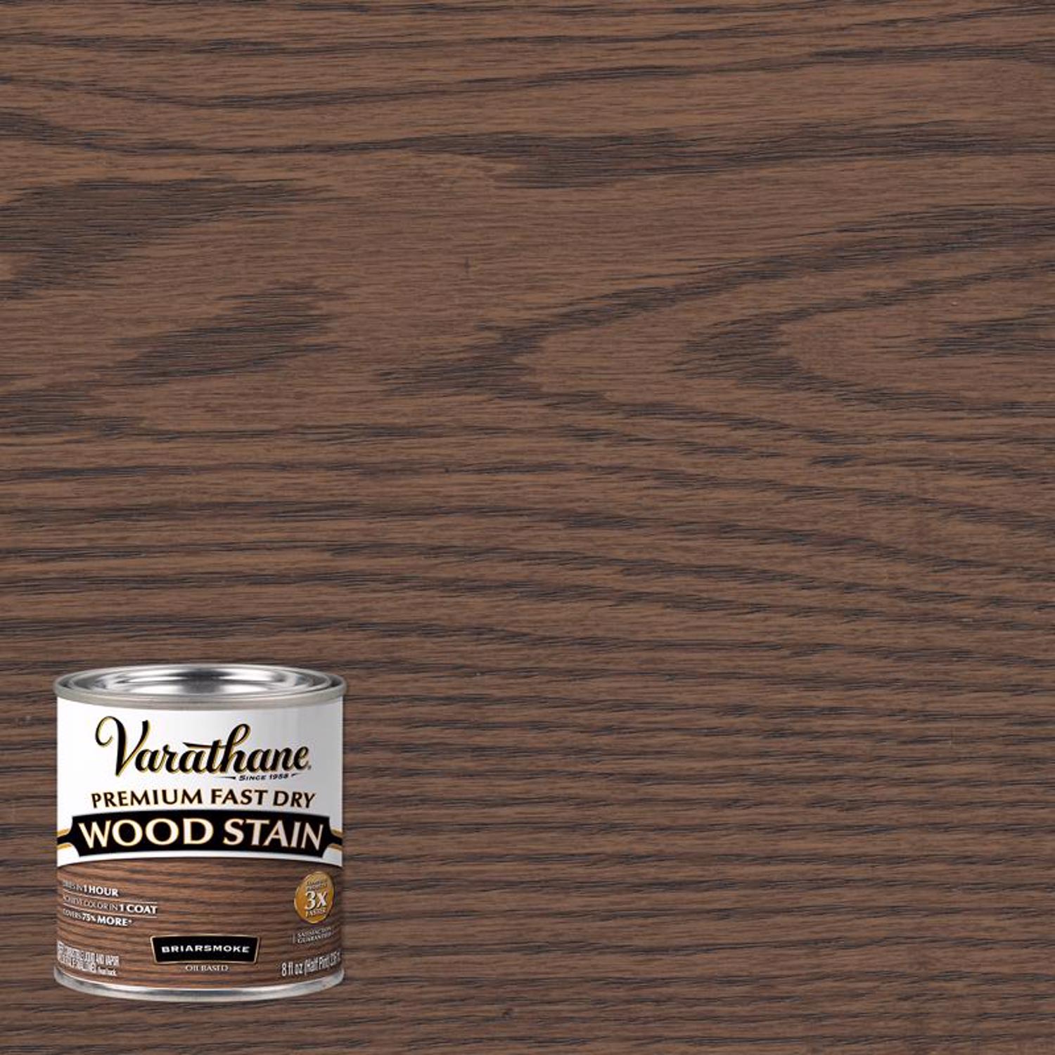 Varathane Semi-Transparent Gloss Briarsmoke Oil-Based Urethane Modified Alkyd Wood Stain 0.5 pt - Intensery