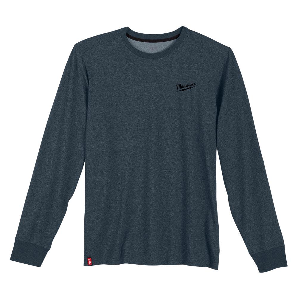 Milwaukee Hybrid Work Tee Long Sleeve Blue 3X - Intensery