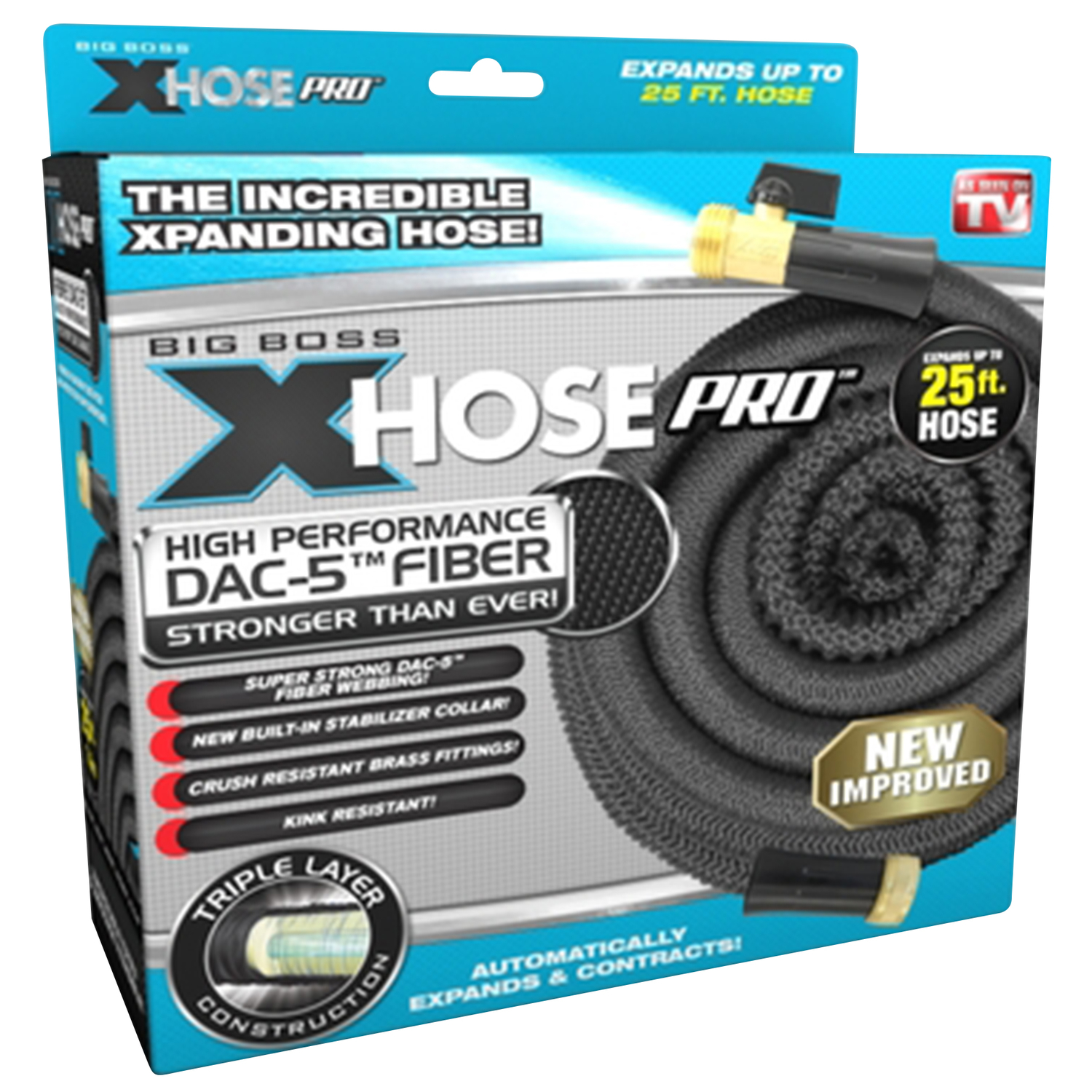 Big Boss Xhose 5/8 in. D X 25 ft. L Heavy Duty Commercial Grade Expandable Garden Hose - Intensery