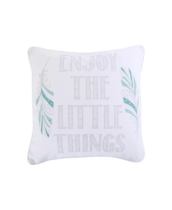 Levtex Spa Pintuck Enjoy The Little Things Decorative Pillow， 20