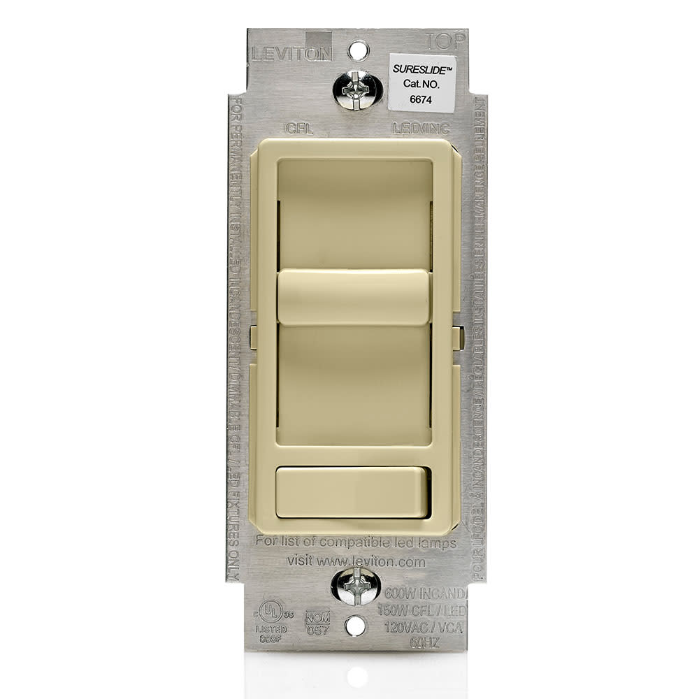 Leviton Ivory Incandescent/Halogen Preset Slide Dimmer Switch - Intensery