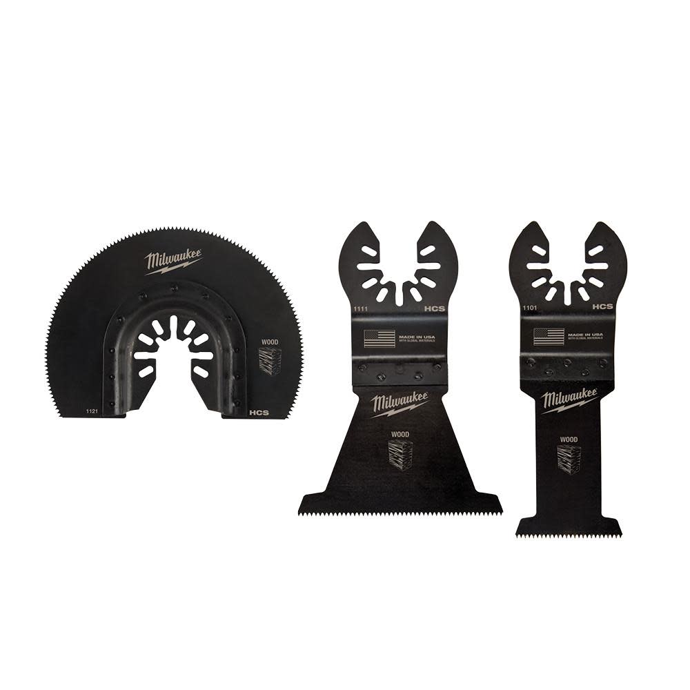 Milwaukee OPEN-LOK 3PC WOOD CUTTING MULTI-TOOL BLADE VARIETY PACK 49-10-9004 from Milwaukee - Intensery
