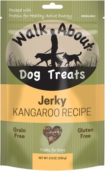 Walk About Kangaroo Grain-Free Jerky Dog Treats， 5.5-oz bag - Intensery