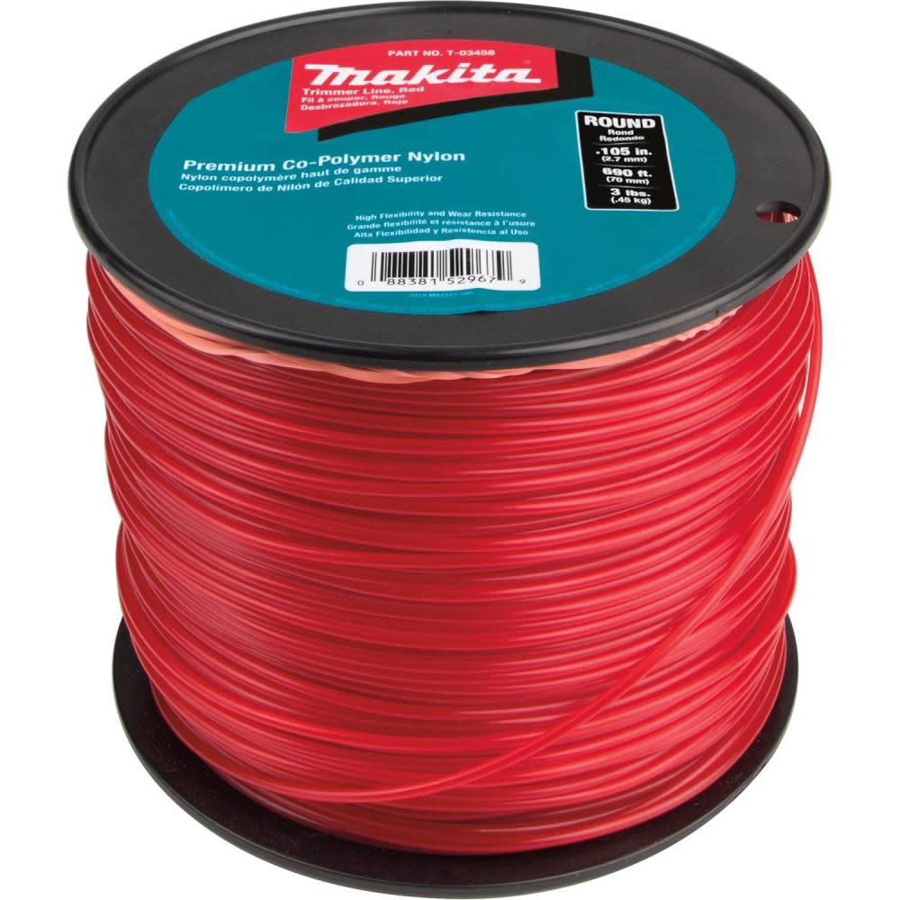 Round Trimmer Line， 0.105”， Red， 690’， 3 lbs. - Intensery
