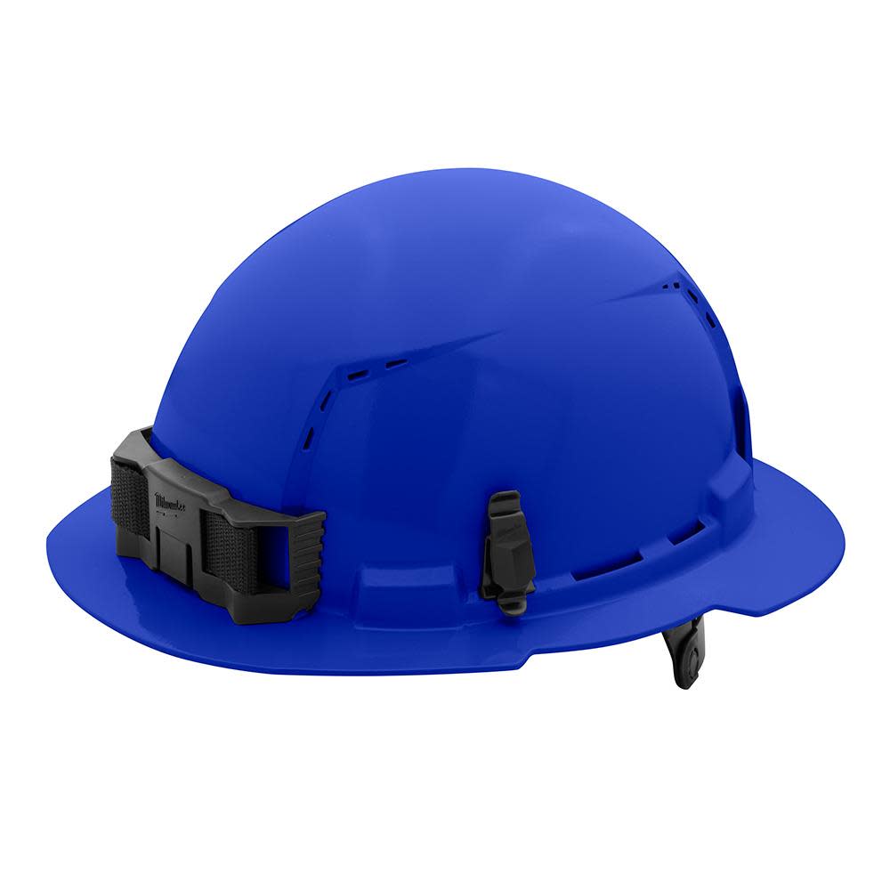 Milwaukee Blue Full Brim Vented Hard Hat with 6pt Ratcheting Suspension Type 1 Class C 48-73-1225 from Milwaukee - Intensery