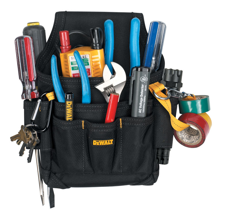 DeWalt 5 pocket Polyester Fabric Maintenance/Electrician\u0027s Pouch 16 in. L X 7.3 in. H Black - Intensery