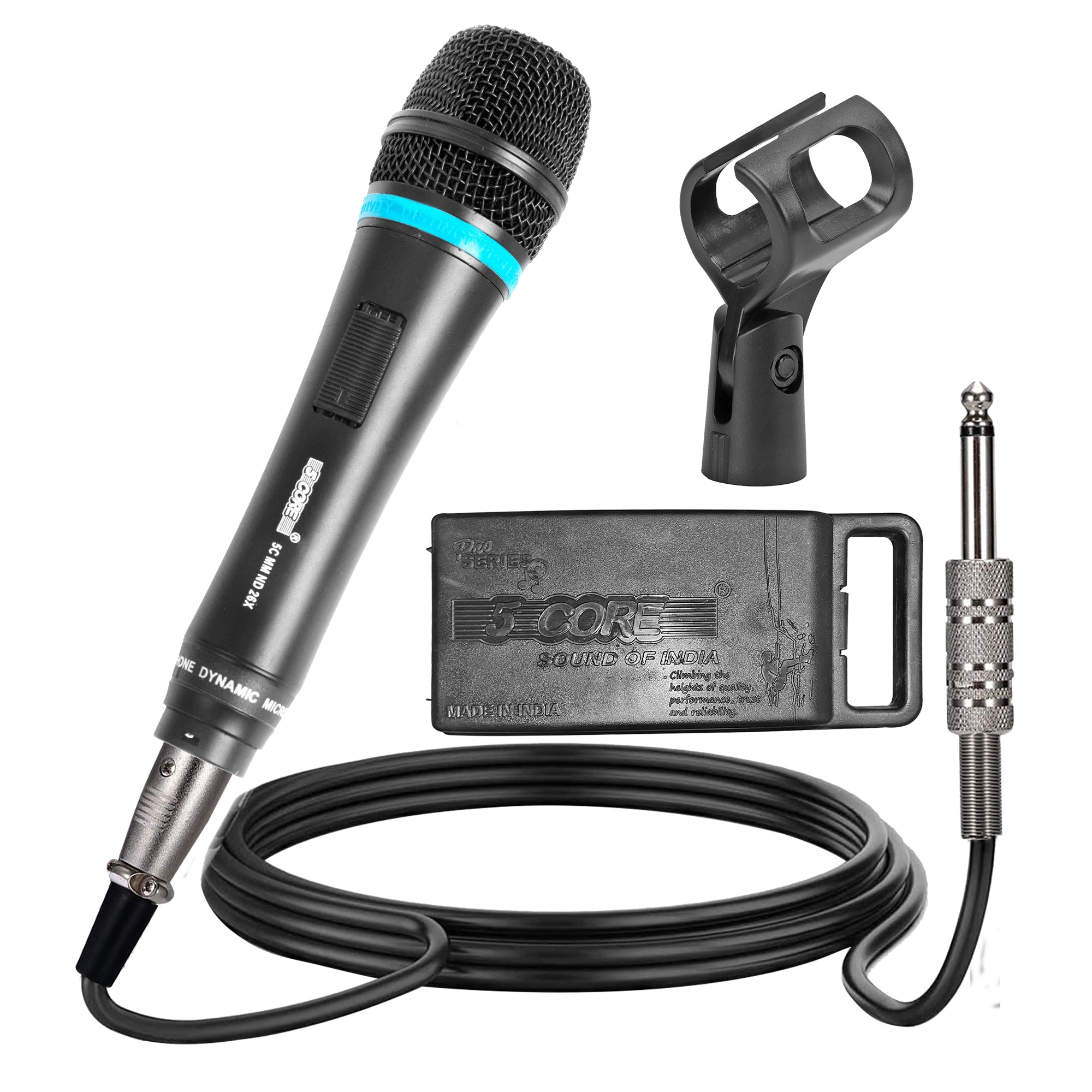 5Core Dynamic Microphone Cardioid Microphone Unidirectional Handheld Mic XLR Karaoke Microphone Singing ND-26X - Intensery