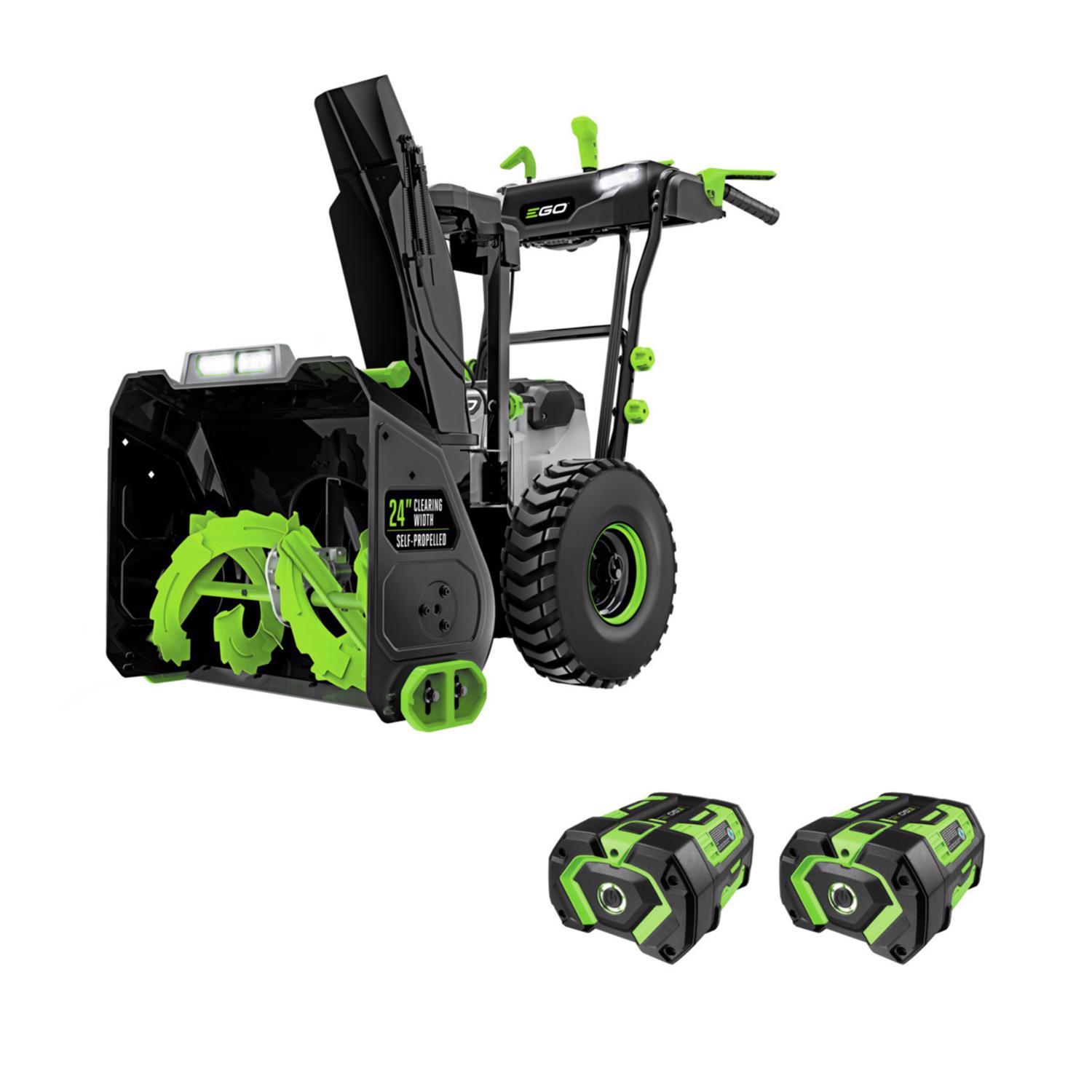 EGO Power+ SNT2405 24 in. Two stage 56 V Battery Snow Blower Kit (Battery \u0026 Charger) W/ TWO 7.5 AH BATTERIES - Intensery