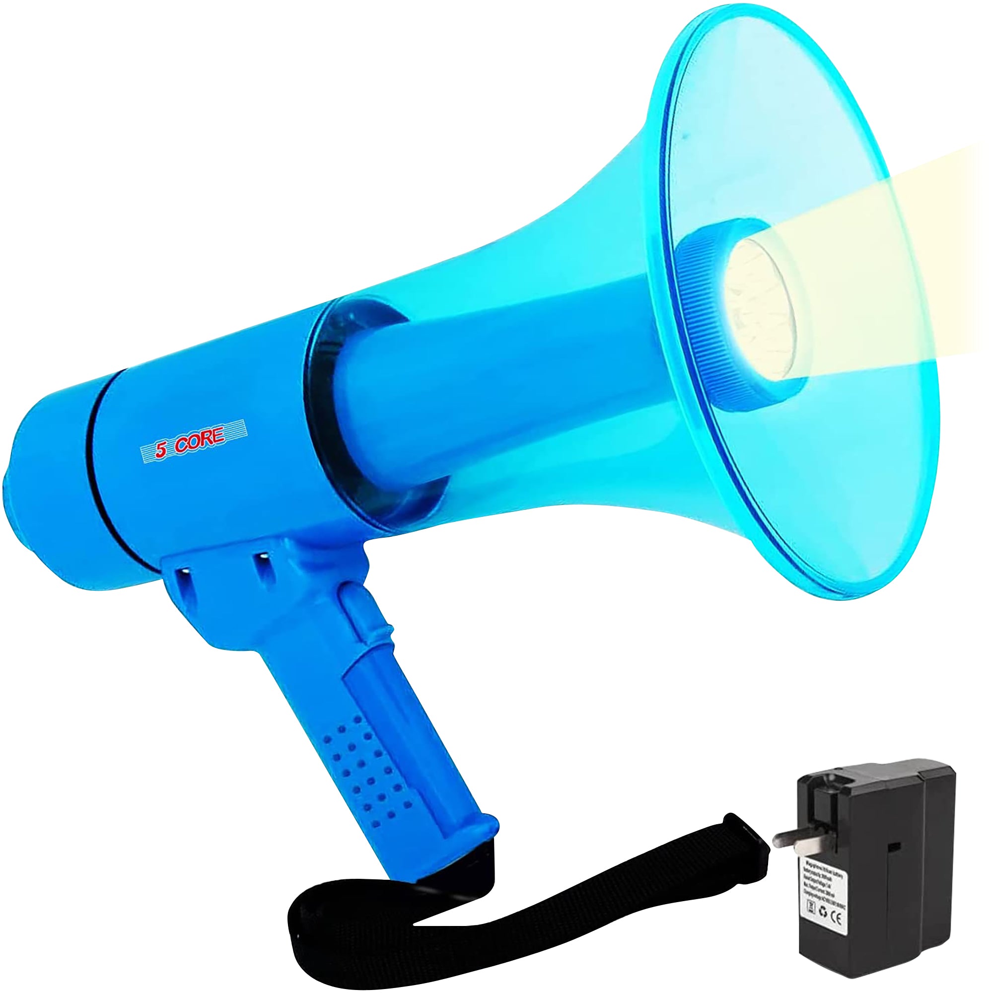 5 Core 40W Compact, Portable Waterproof Megaphone/ All Weather Bullhorn with Flashlight/ Reliable & Rechargeable PA Speaker, Adjustable Volume, Loud A - Intensery
