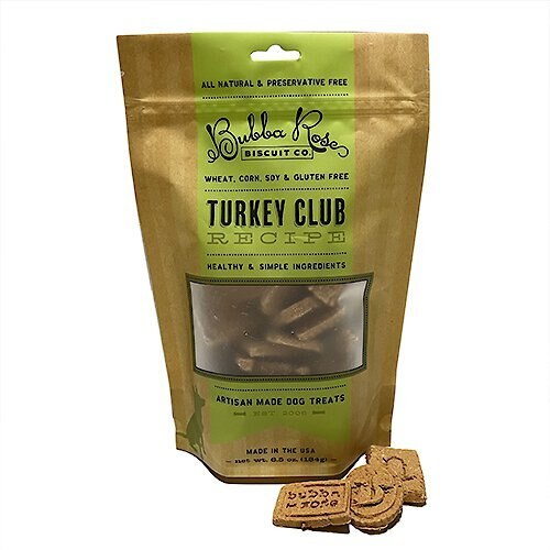 Bubba Rose Biscuit Co. Turkey Club Dog Treats， 6.5-oz bag - Intensery