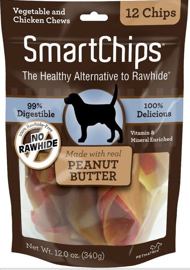 SmartBones SmartChips Peanut Butter Chews Dog Treats - 12-pack - Intensery
