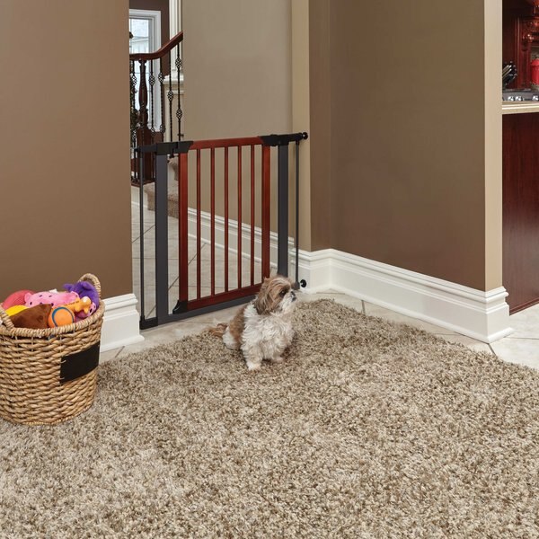 MidWest Decorative Wood and Graphite Steel Dog and Cat Gate - Intensery