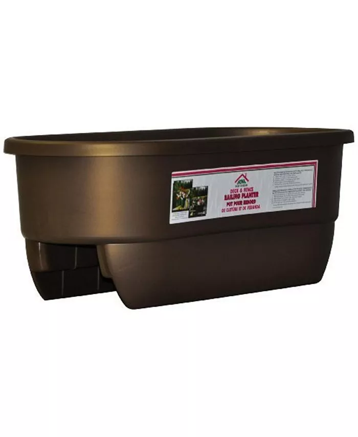Apollo Plastic Dual Deck Railing Planter Mocha 24 Inch - Intensery
