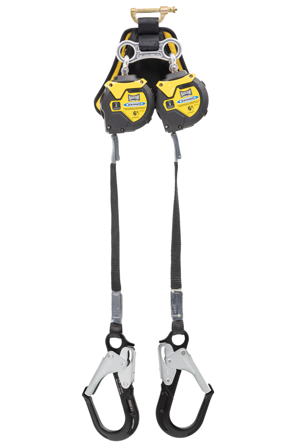 Werner Bantam 6and#8242; Twin Leg Leading Edge Self Retracting Lifeline with LE Al Rebar Hook - Intensery