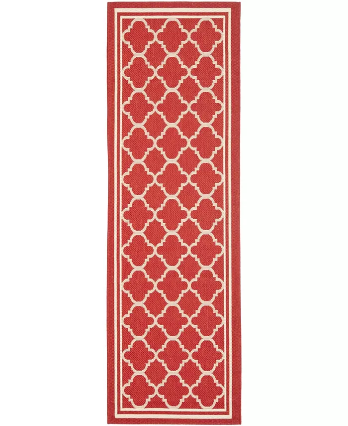 Safavieh Courtyard Red and Bone 2'4
