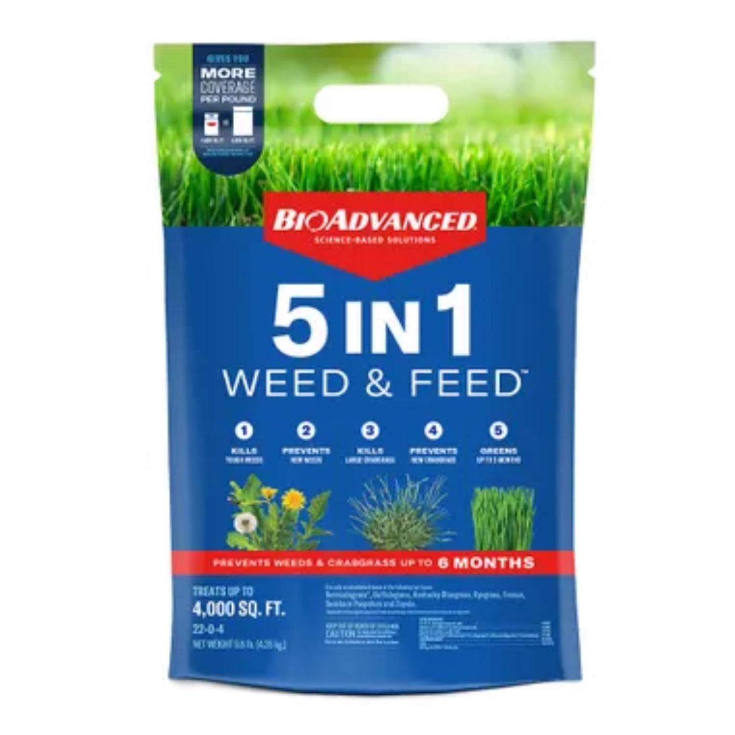 BioAdvanced Weed \u0026 Feed Lawn Fertilizer For All Grasses 4000 sq ft - Intensery