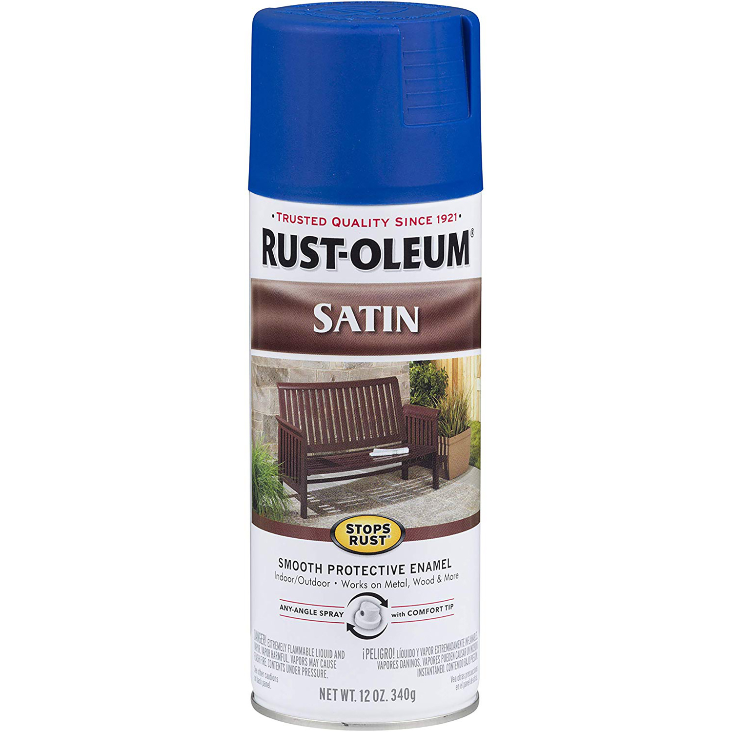 Rust-Oleum Stops Rust Satin Sapphire Protective Enamel Spray Paint 12 oz - Intensery