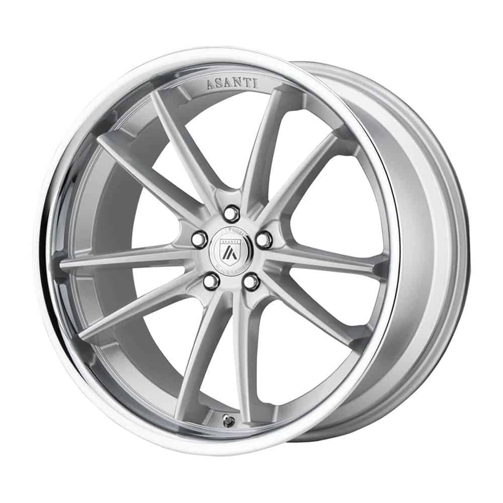 Asanti Black ABL-23 DELTA AB23 20X9 5X4.5 BRUSH SLV CHR LIP 35MM - Intensery