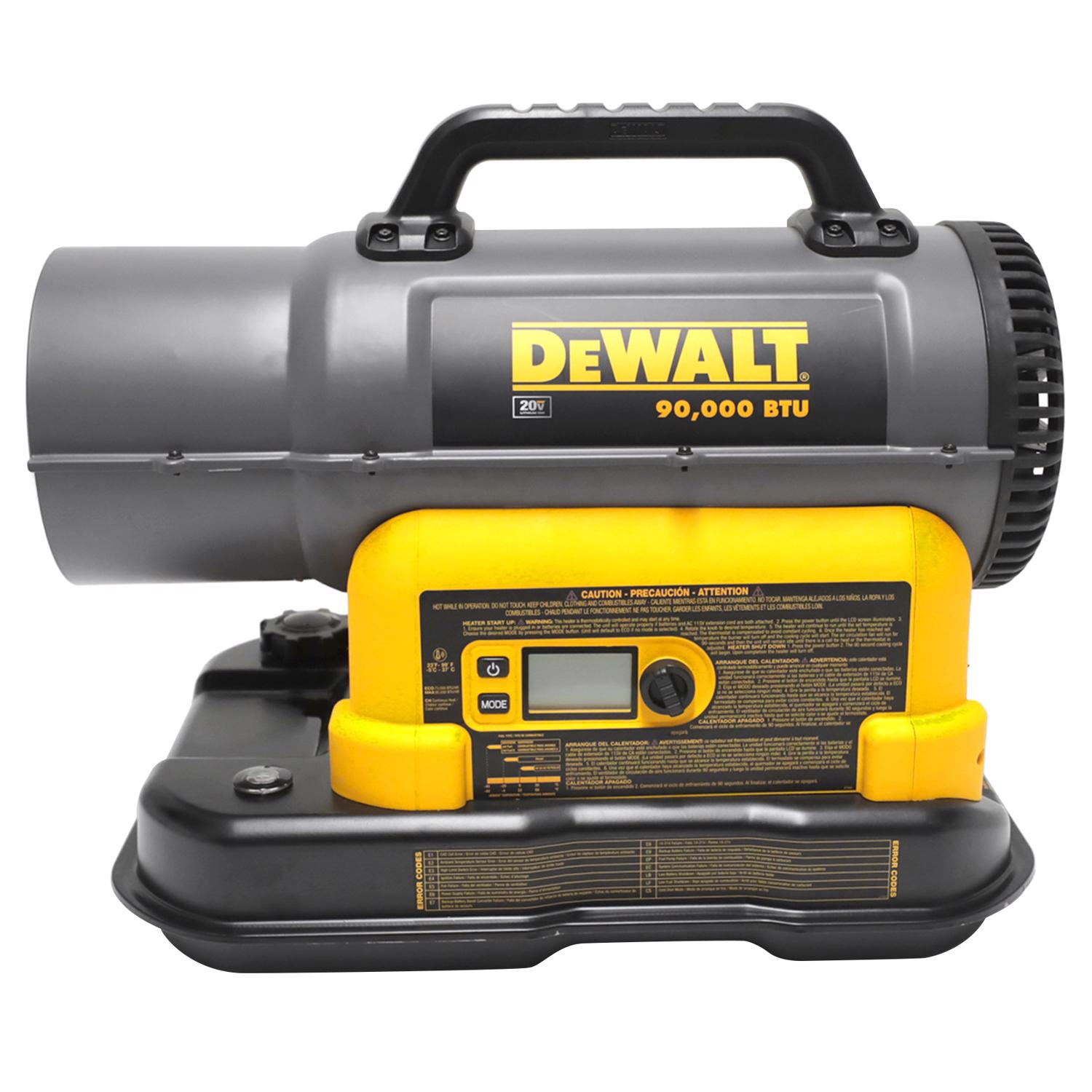 DeWalt 20V Max 90000 Btu/h 1750 sq ft Forced Air Kerosene Heater - Intensery