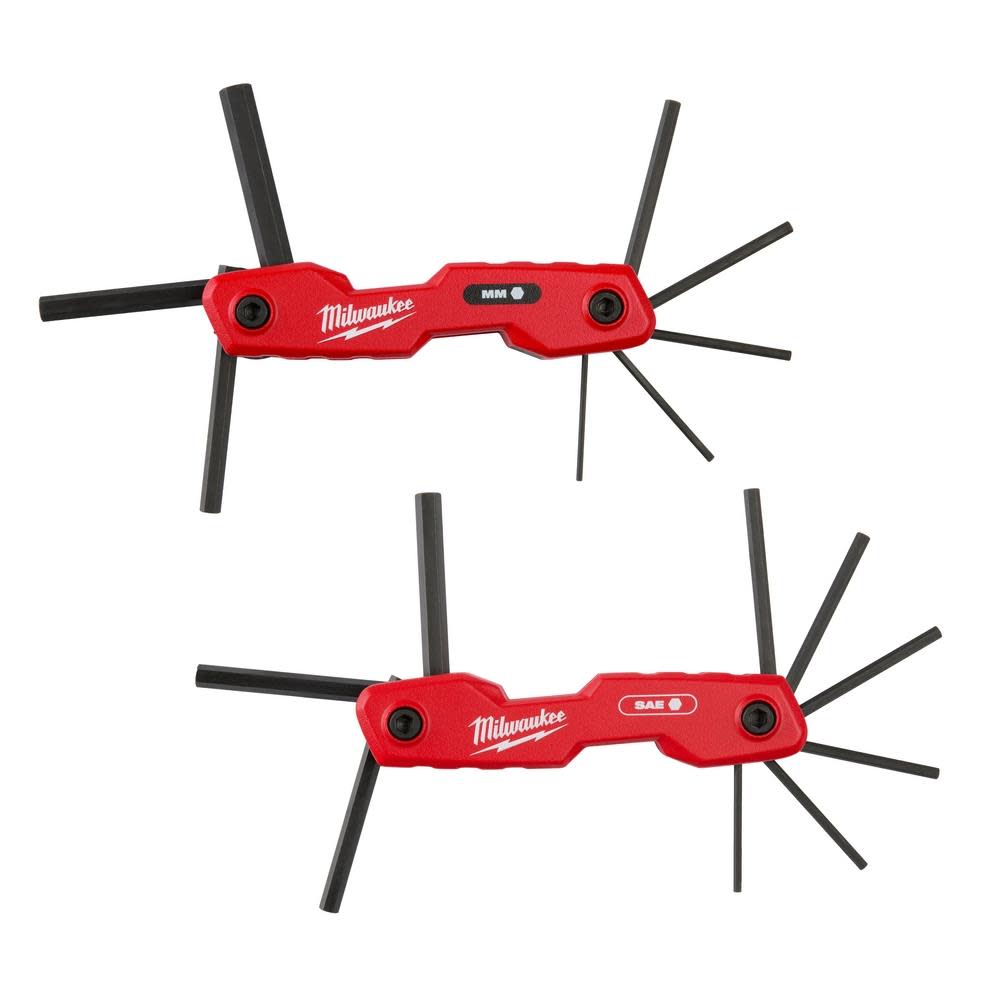 Milwaukee 17 Key Folding Hex Key Sets SAE/Metric 2pc 48-22-2183 from Milwaukee - Intensery