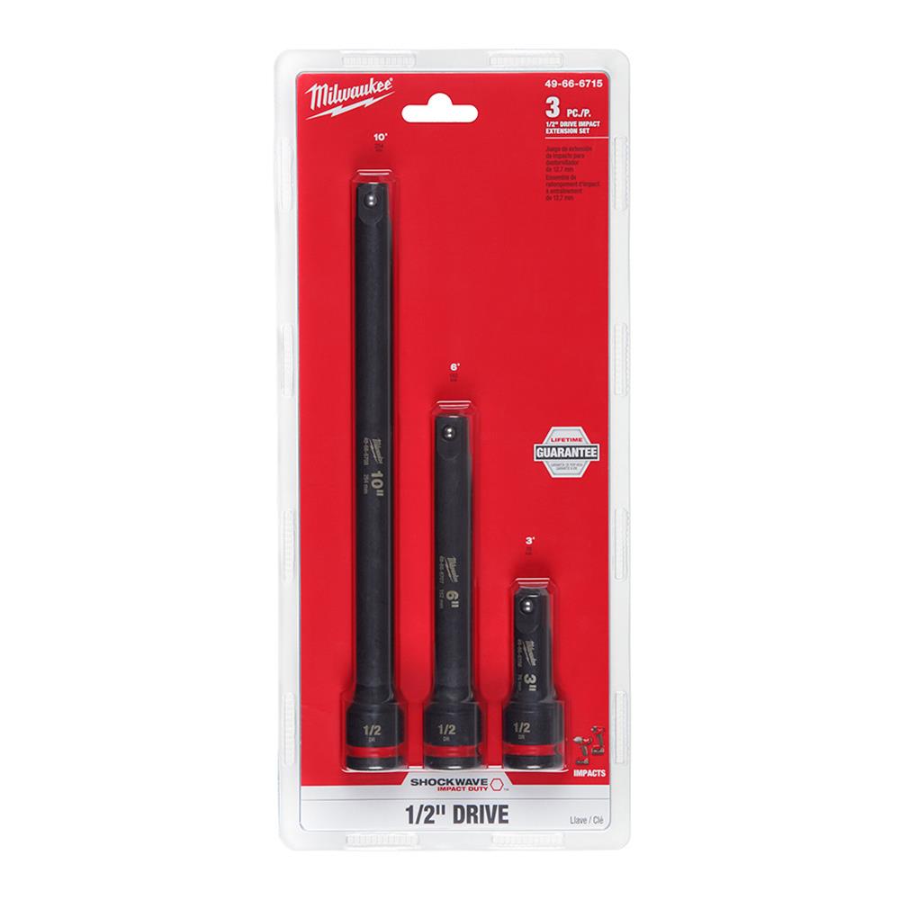 Milwaukee Tool 49-66-6715 Milwaukee SHOCKWAVE Impact Duty Socket Extensions - Intensery