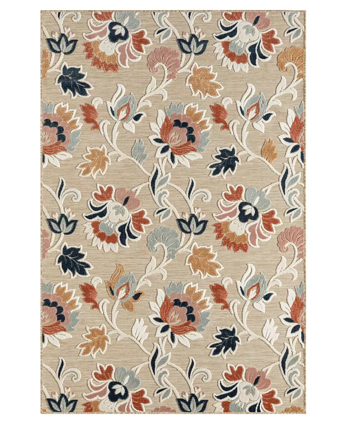 LR Home Vance VERND82106 5' x 7' Outdoor Area Rug - Intensery