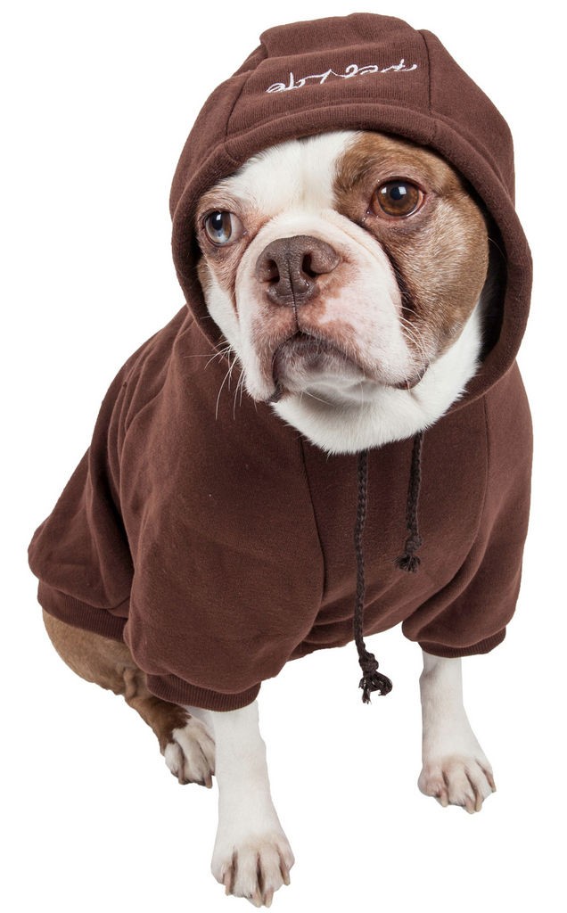 Pet Life Fashion Plush Cotton Pet Hoodie Hooded Sweater in Brown (Small) - Pet Life HD1BRSM - Intensery