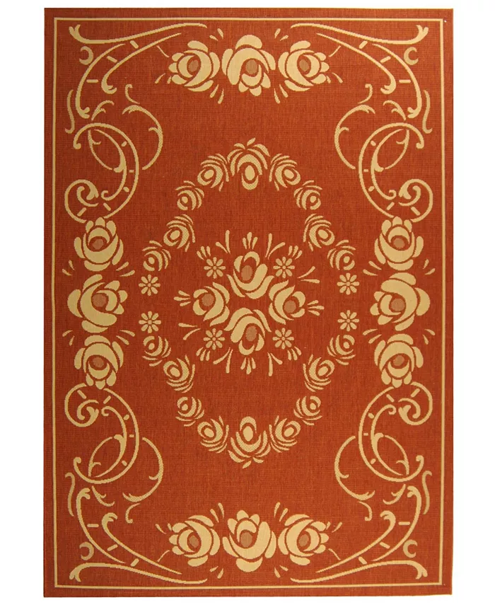 Safavieh Courtyard Terracotta and Natural 4' x 5'7