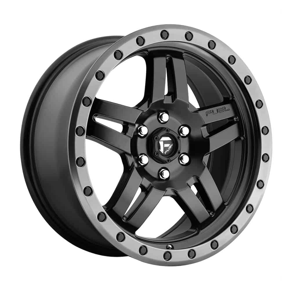 Fuel 1PC D557 ANZA D557 15X8 5X4.5 MT-BLK-GBR -18MM - Intensery