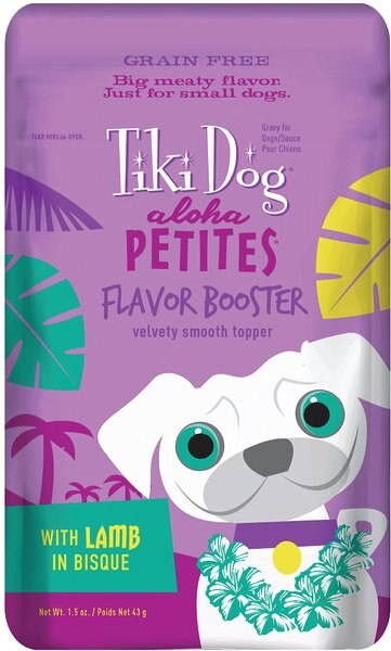 Tiki Dog Aloha Petites Flavor Booster Lamb in Bisque Grain-Free Wet Dog Food Topper， 1.5-oz， case of 12 - Intensery