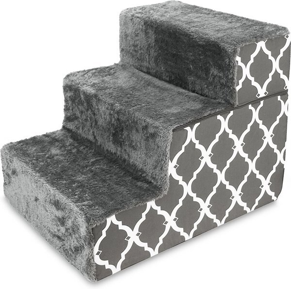 Best Pet Supplies Lattice Print Foldable Foam Cat and Dog Stairs - Intensery