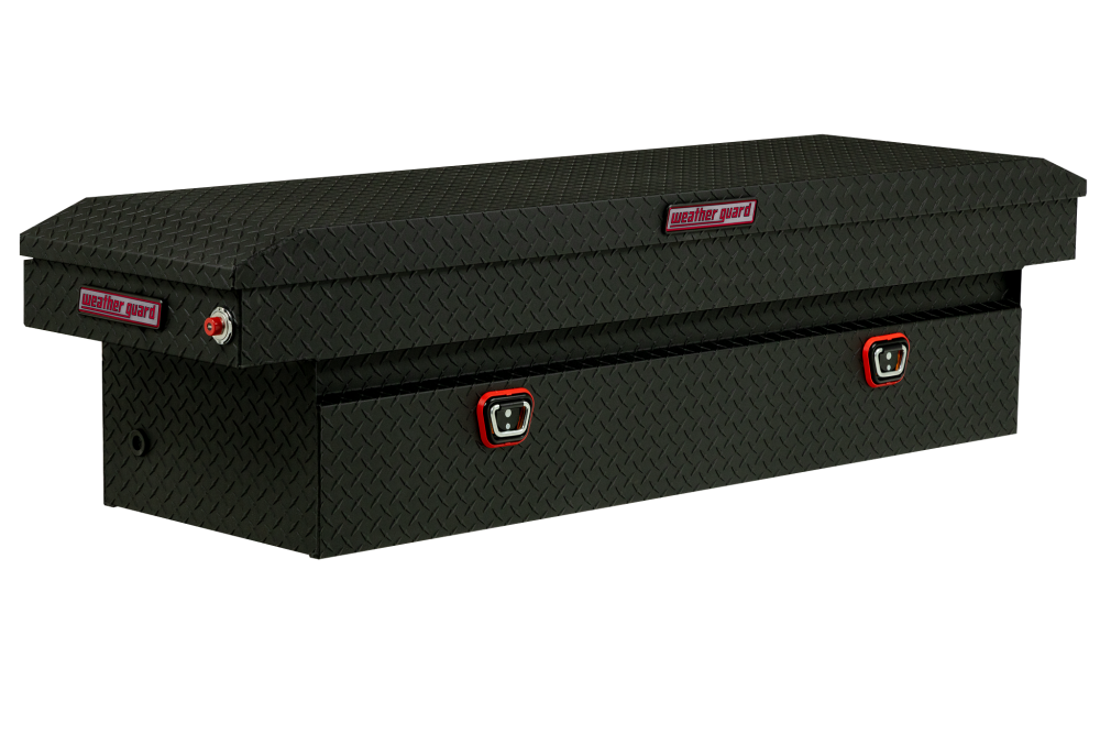 Weather Guard Saddle Truck Tool Box Aluminum Full Standard Textured Matte Black - Intensery