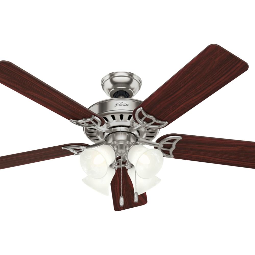 Hunter Studio Series Ceiling Fan 52 Brushed Nickel Cherry - Intensery