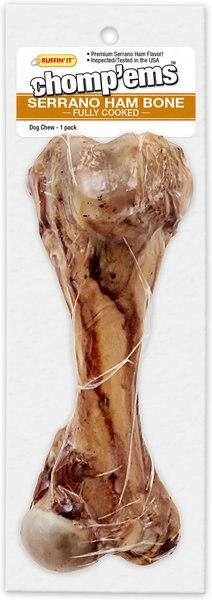 RUFFIN' IT Chomp'ems Serrano Ham Bone Flavor Dog Bone - Intensery