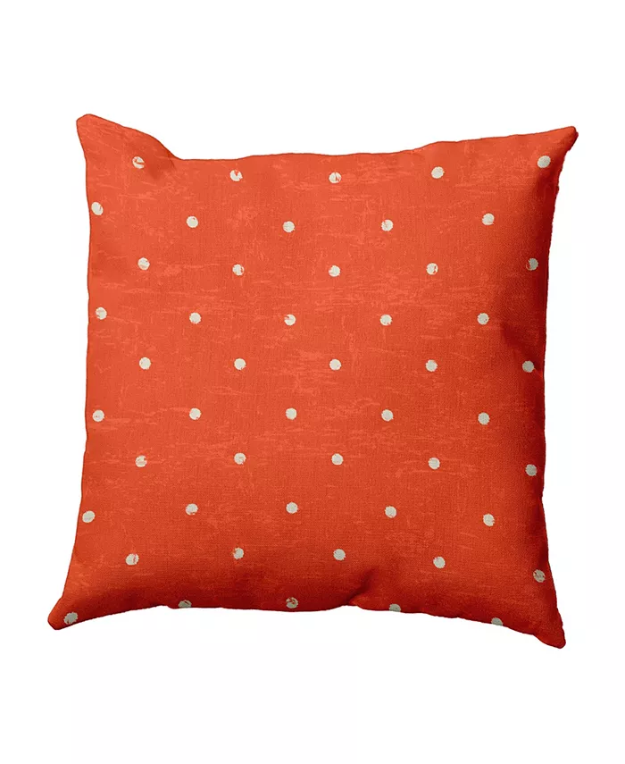 E by Design Dorothy Dot 16 Inch Orange Decorative Polka Dot Throw Pillow - Intensery