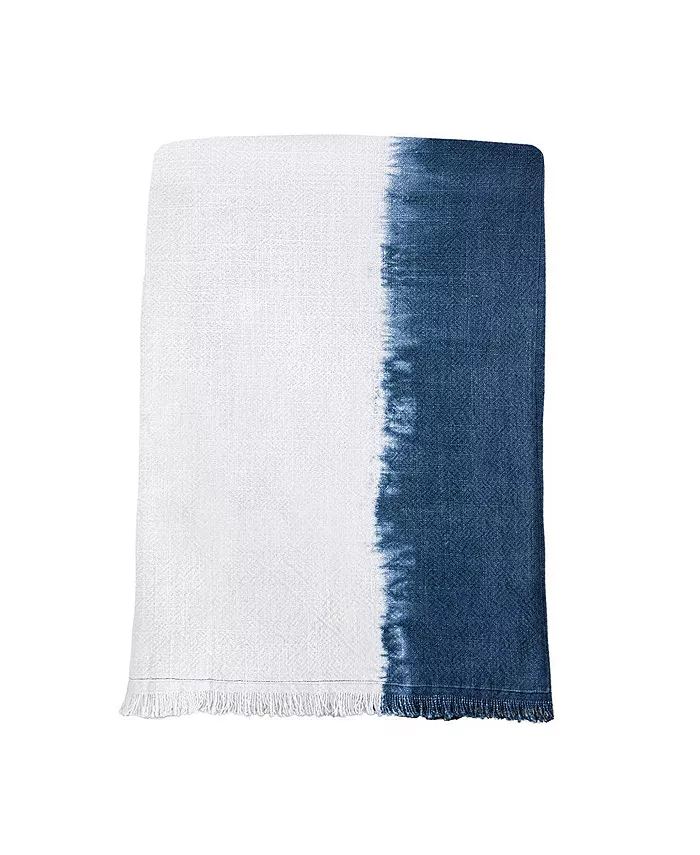 Anaya Home Indigo Blue Tie Dye Cotton Throw 50x70 - Intensery