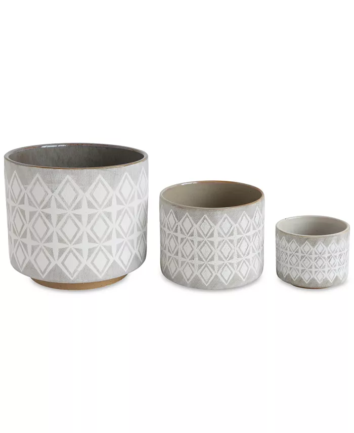 3R Studio Stoneware Pots， Set of 3 - Intensery