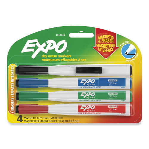 Expo Eraser Cap Fine Magnetic Dry Erase Markers (1944746) - Intensery
