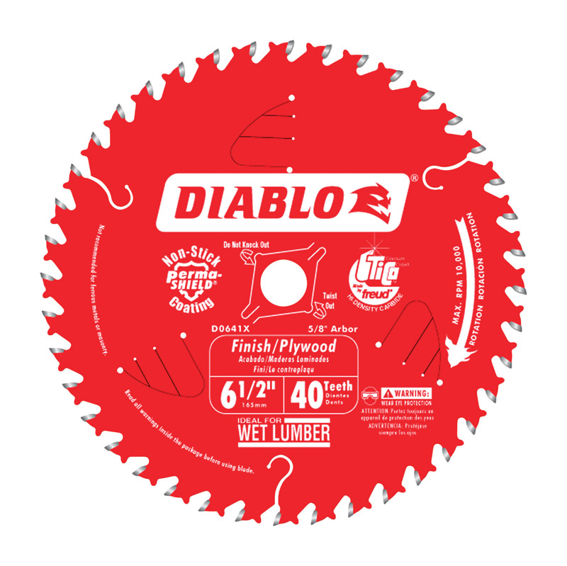 Diablo 6-1/2 in. D X 5/8 in. Carbide Finishing Saw Blade 40 teeth 1 pc - Intensery
