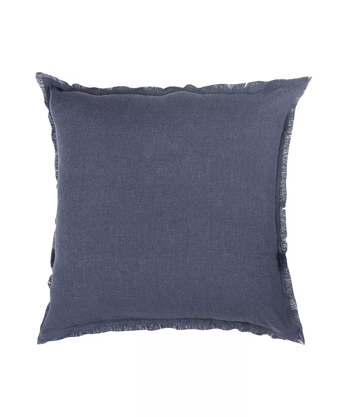 Anaya Home Navy Blue Linen Down Alternative Euro Pillow - Intensery