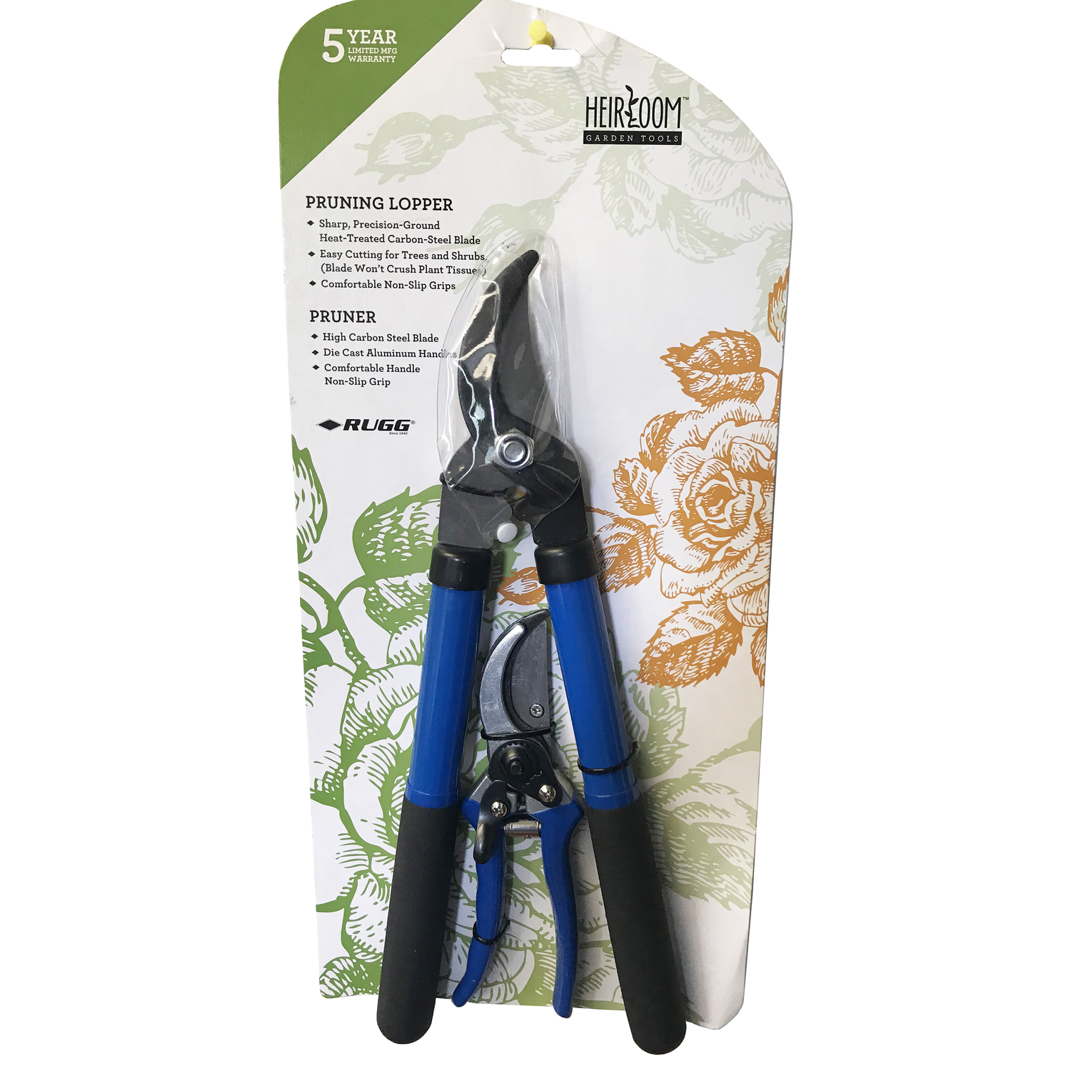 Rugg Heirloom Carbon Steel Bypass Lopper/Pruner Set - Intensery