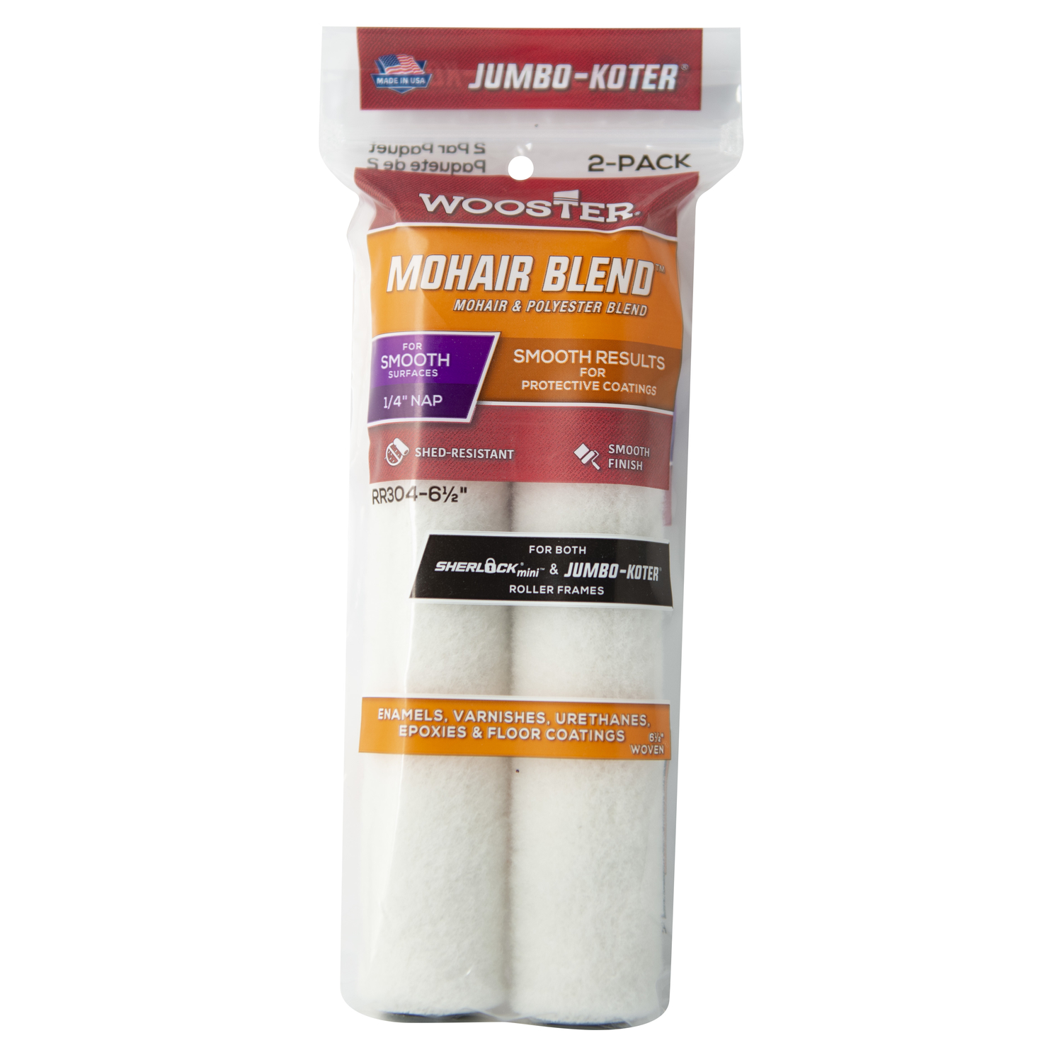 Wooster Mohair Blend 6 1/2 in. W X 1/4 in. Mini Paint Roller Cover 2 pk - Intensery