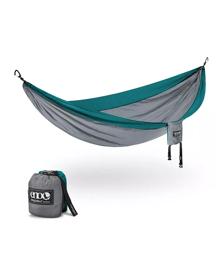 ENO SingleNest Hammock - Lightweight， 1 Person Portable Hammock - For Camping， Hiking， Backpacking， Travel， a Festival， or the Beach - Grey Seafoam - Intensery