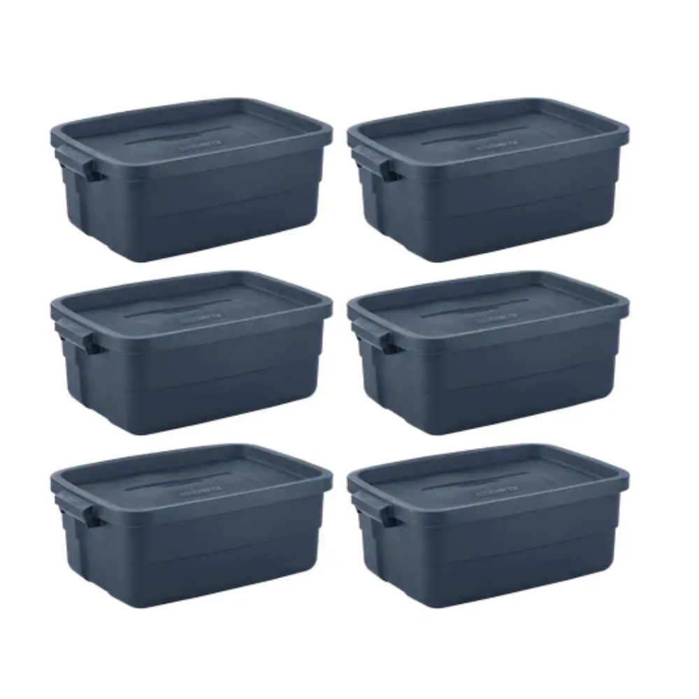 Rubbermaid Roughneck 10 Gal. Rugged Stackable Storage Tote Container (6-Pack) - Intensery
