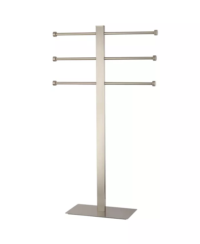 Kingston Brass Edenscape Freestanding Stainless Steel Towel Holder with Rectangular Base in Brushed Nickel - Intensery