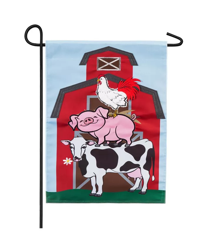 Evergreen Stacked Farm Animals， Garden Flag - Intensery