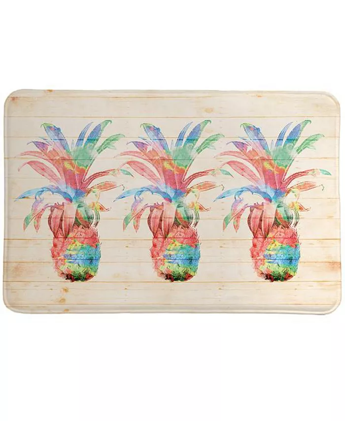Laural Home Colorful Pineapple Memory Foam Rug - Intensery