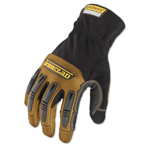 Ironclad Ranchworx Leather Gloves， Black/Tan， Medium (RWG203M) - Intensery